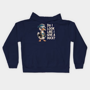 A hilarious and vibrant vintage-inspired illustration of an adorable a fashionable hipster duck Kids Hoodie